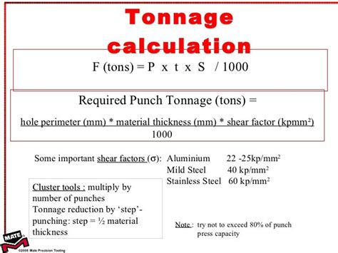 press tonnage calculation pdf